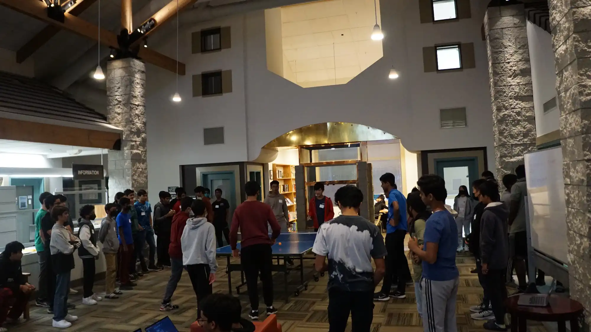 Contestants playing ping pong at Tri-Valley Hacks 2022